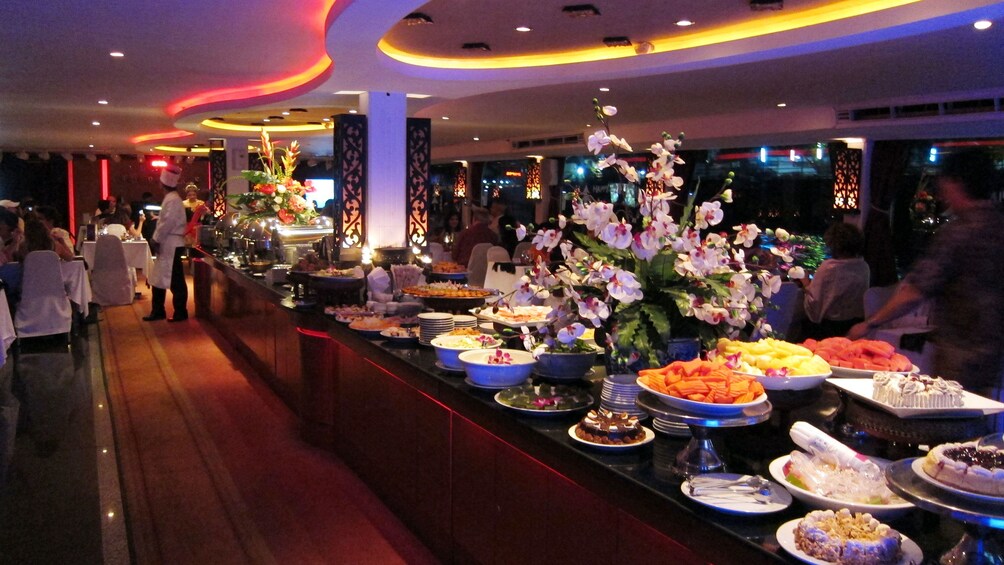 Buffet for a dinner cruise in bangkok