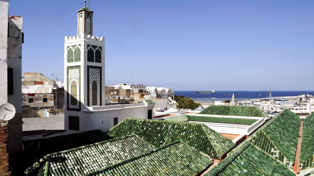 green roofed buildings in Tangier