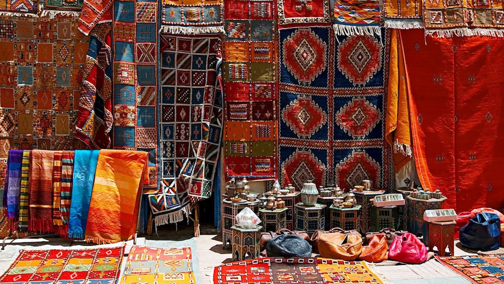 crafted cultural goods at the street market in Tangier