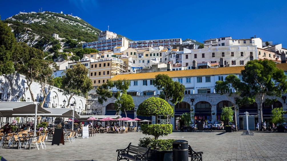 outdoor dining area in Gibraltar