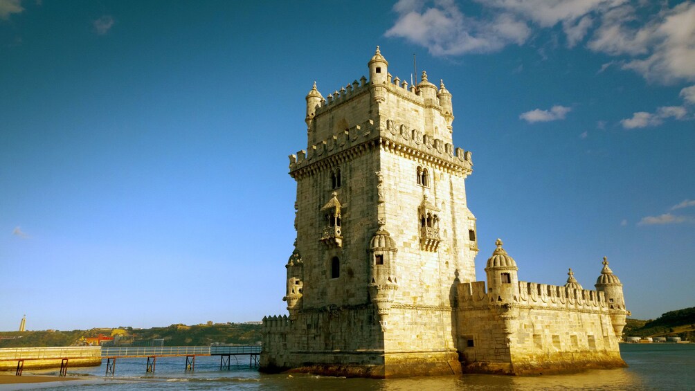 Belém Tower off the beach in Lisbon