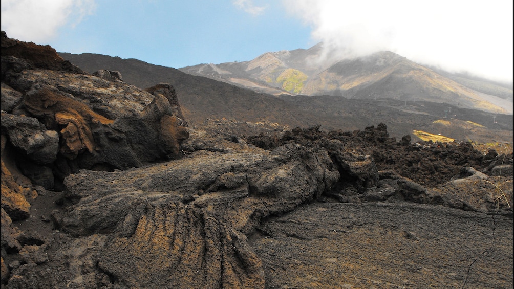 solidified lava from Mount Etna in Sicily