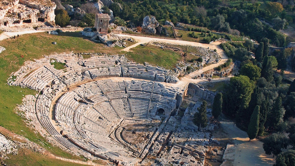 ruins from the Roman Amphitheatre in Sicily