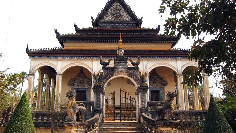 Front view of the Wat Bo Pagoda in Siem Reap