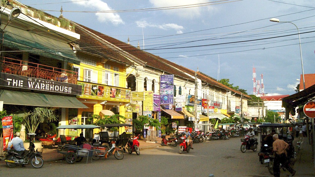 Beautiful street view of Siem Reap at day time 