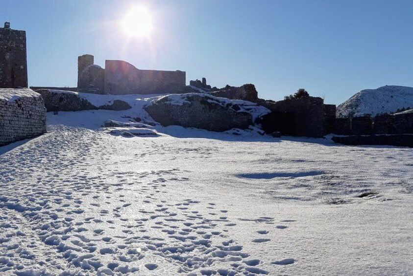 Winter Snow Rozafa Castle, Shkoder, Albania