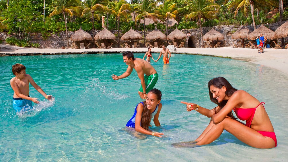 Family in a swim area 