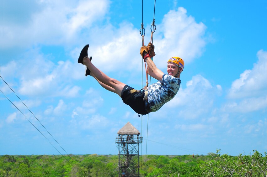 Tulum Xtreme Ruins, Cenote & Zipline Tour with Lunch