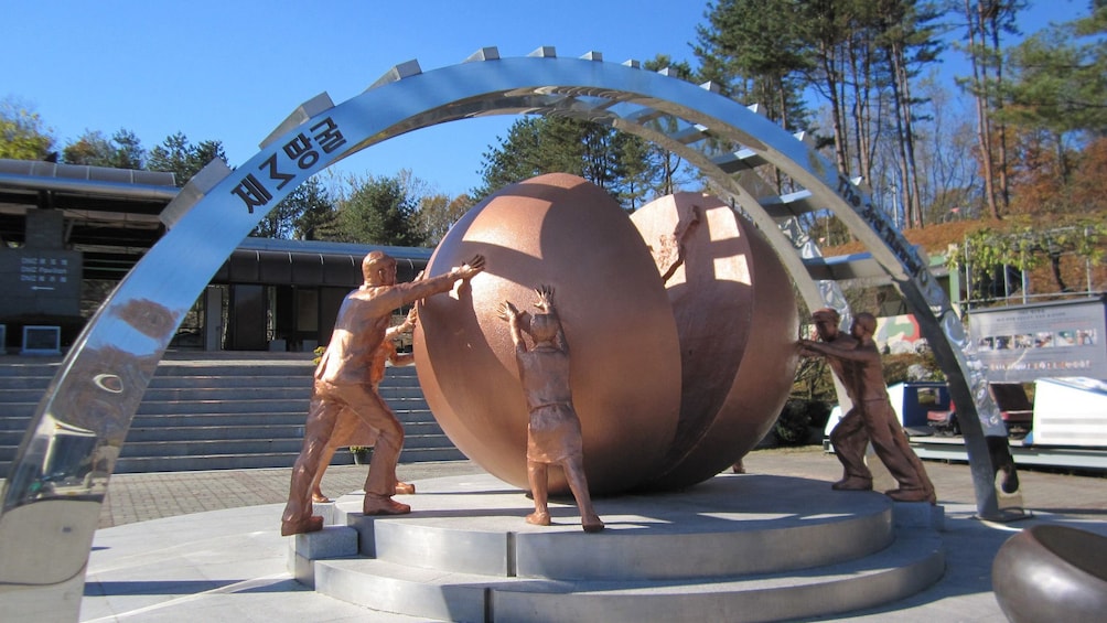 Show item 5 of 5. Statue at the Demilitarized Zone in Seoul