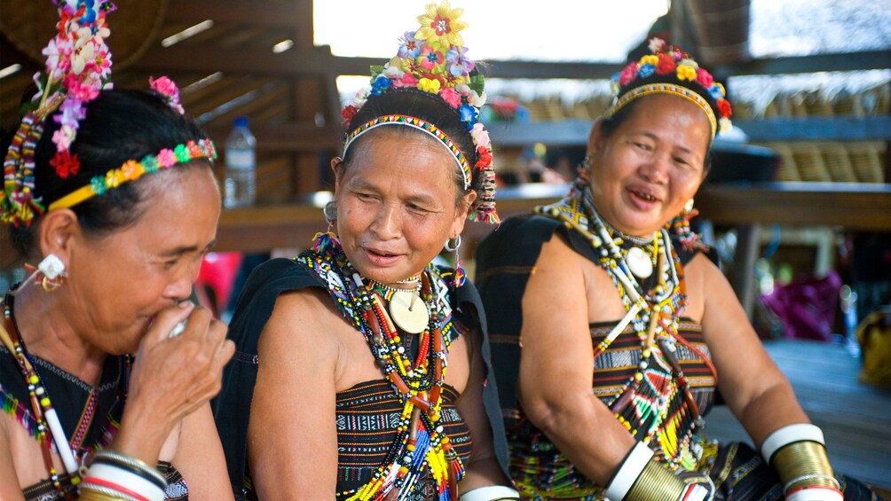 woman dressed in colorful outfits in Kota Kinabalu