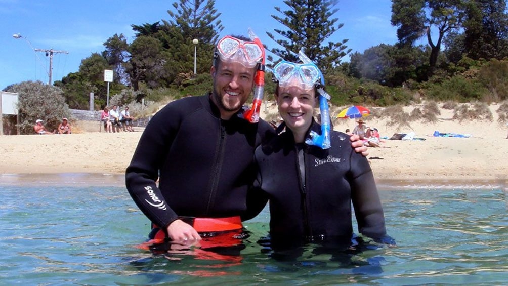 Two snorkelers at Mornington Peninsula