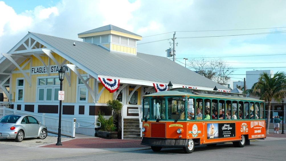 Trolley at the station in Key West