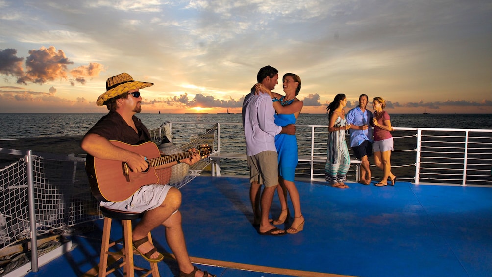 Festivities aboard the sailboat in Key West