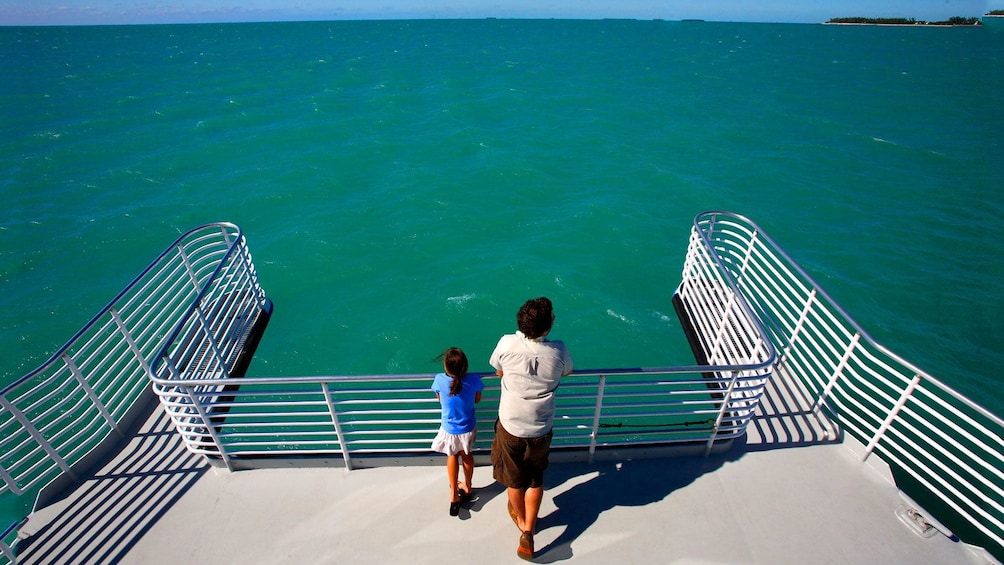 Looking out to sea from the glass bottom boat in Key West
