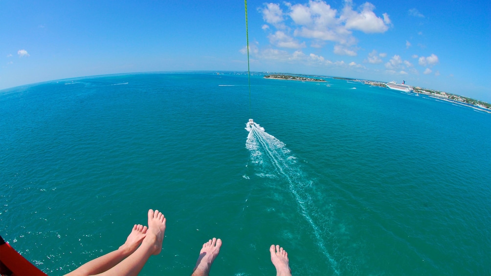 Parasailing at high altitude in Key West