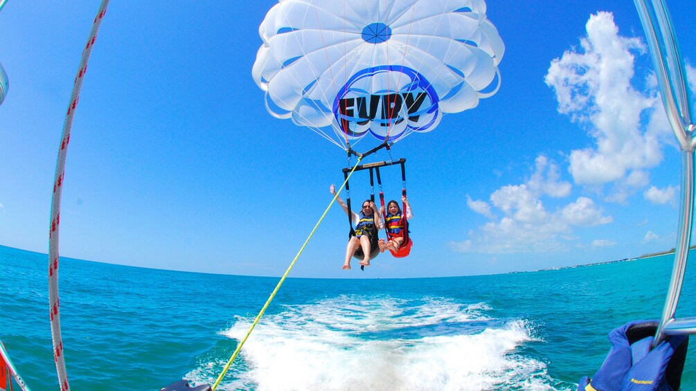 Mother and daughter parasailing in Key West