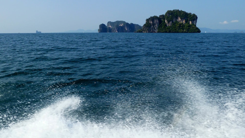 view from behind boat in thailand