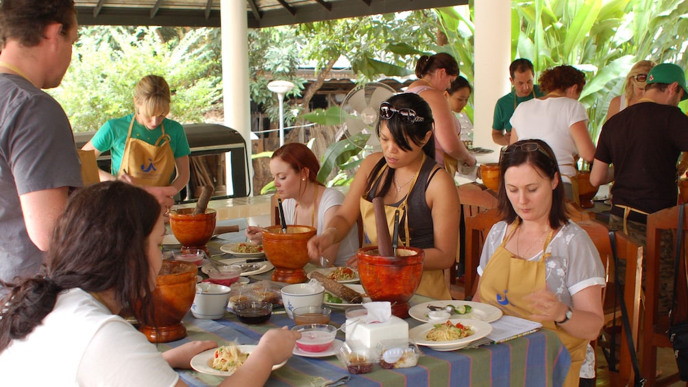 People eating delicious food in Chiang Mai