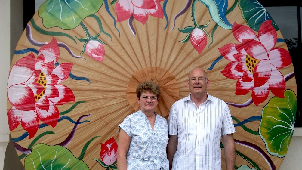 Large floral mural in Chiang Mai