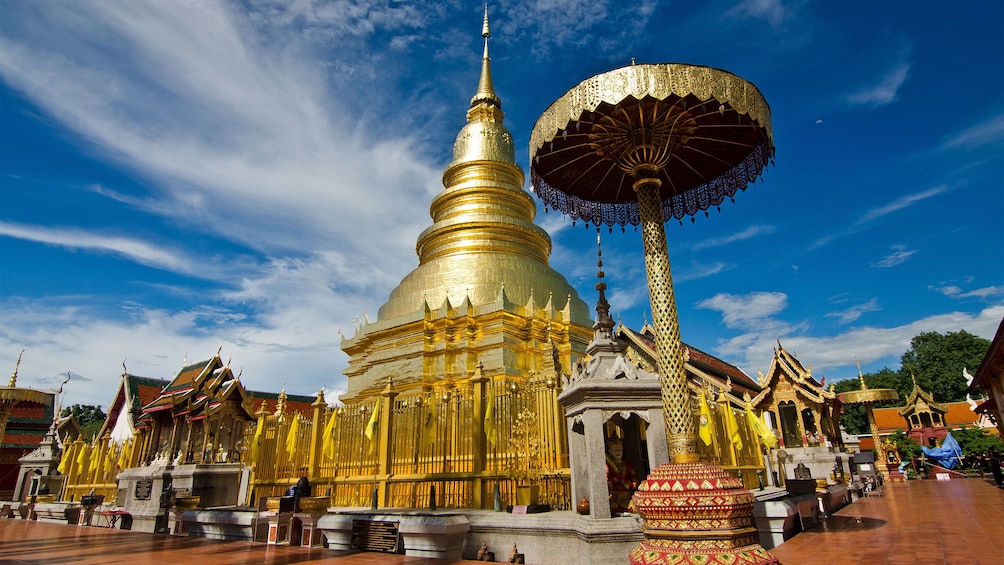 Bright gold building in Chiang Mai