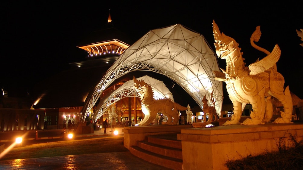 Illuminated statues in Chiang Mai