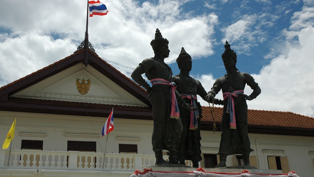 Statues of 3 people in Chiang Mai