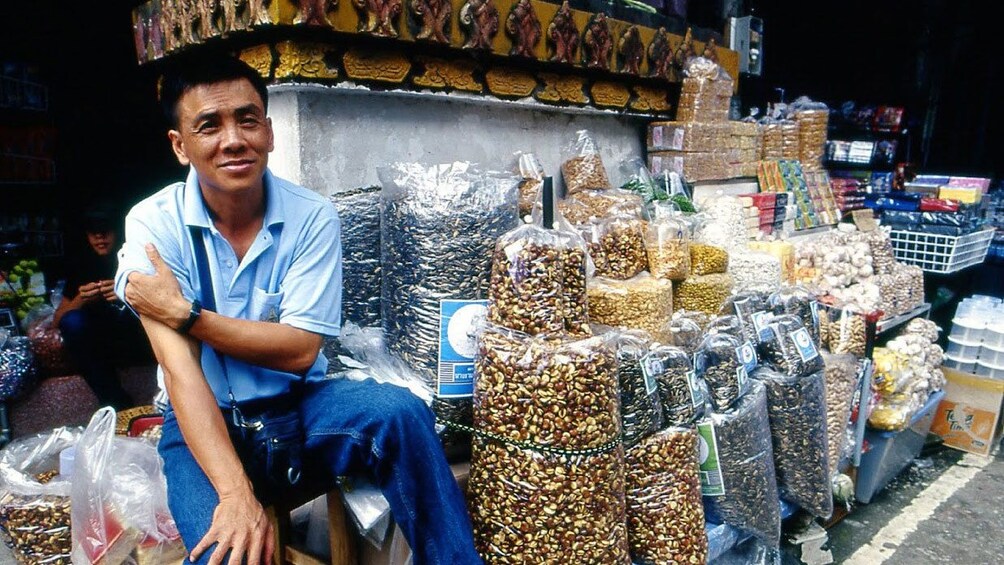 Man selling goods in Chiang rai