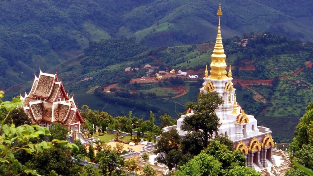 Temple on hillside in chiang rai
