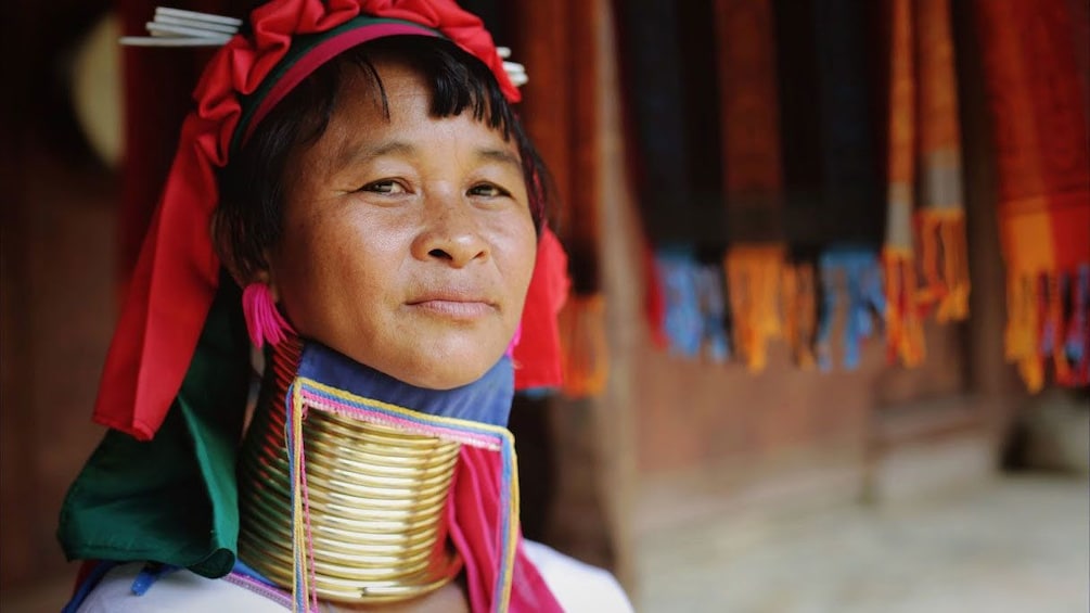 Woman with coiled neck in Chiang Rai