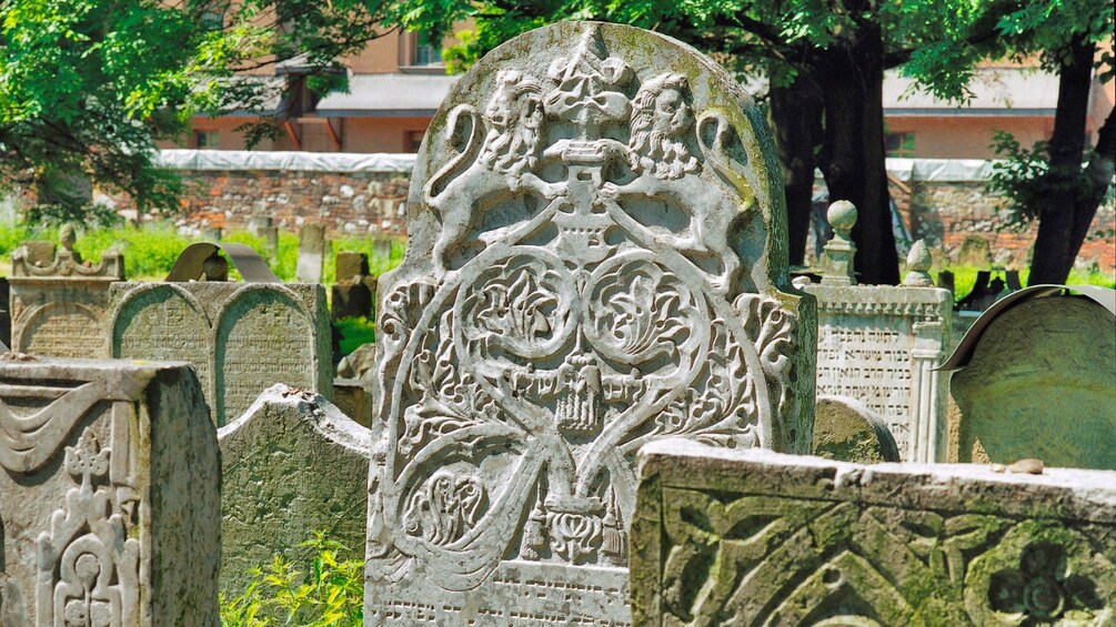 Close view of the Remuh Cemeter the resting place of many notable Polish Jews in Krakow