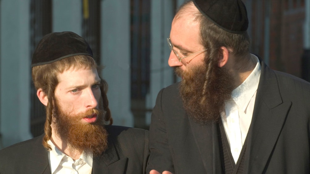 Men on the Guided tour of Krakow's Kazimierz district