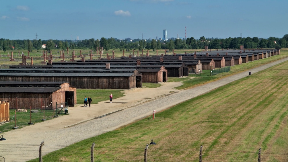 Landscape view of the Auschwitz-Birkenau Concentration Camp in Poland