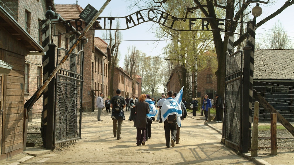 Tourists at the Auschwitz-Birkenau Concentration Camp in Poland