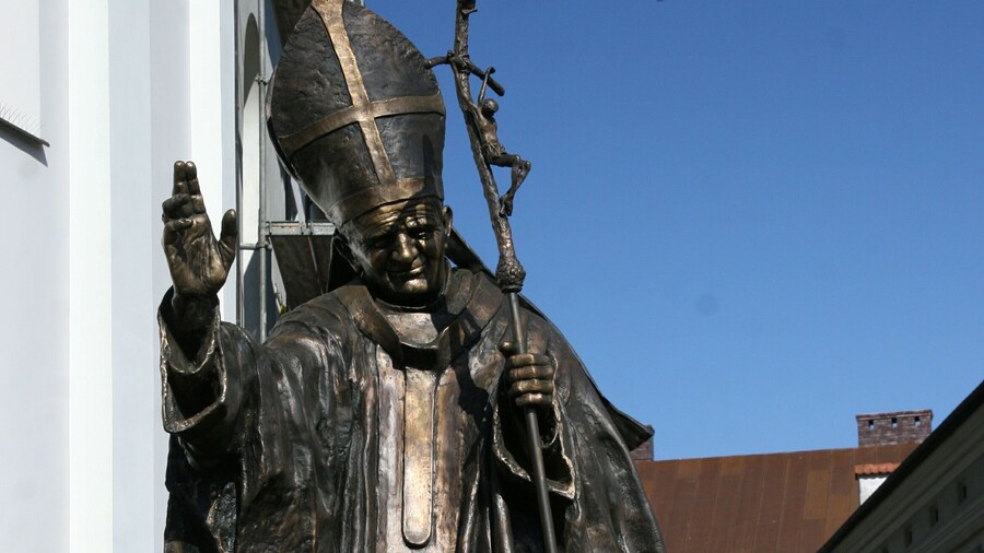 Statue in front of the Blessed Virgin Mary in Poland
