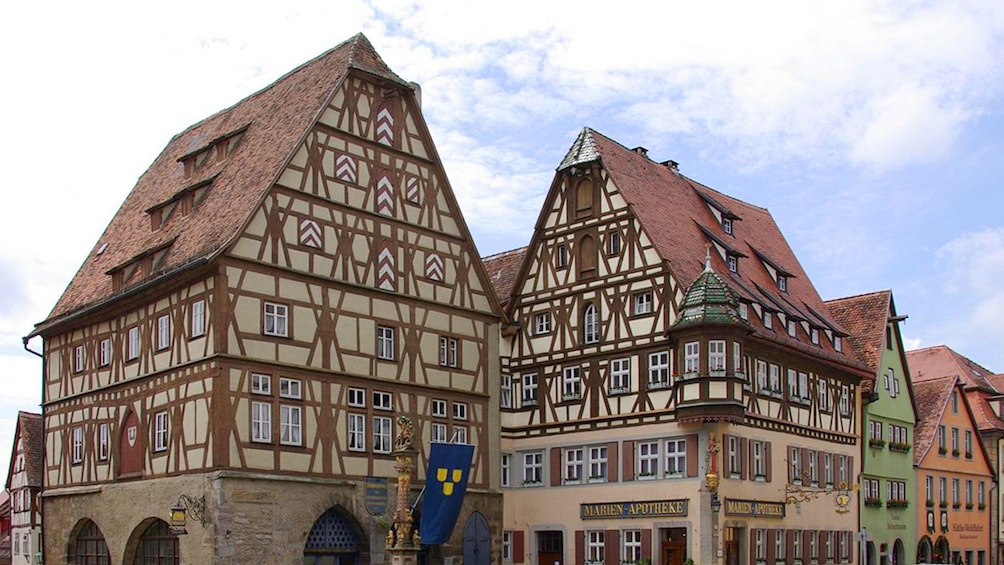 Tall brown buildings in Frankfurt