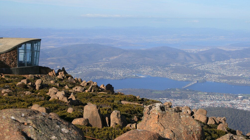 Beautiful view overlooking the city of Hobart