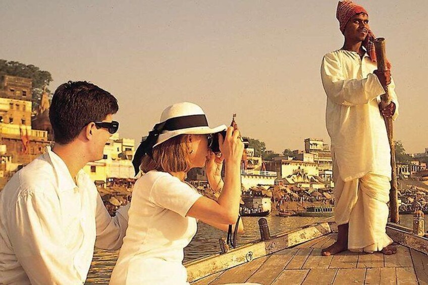 Morning Boat Ride at Ganges river in Varanasi