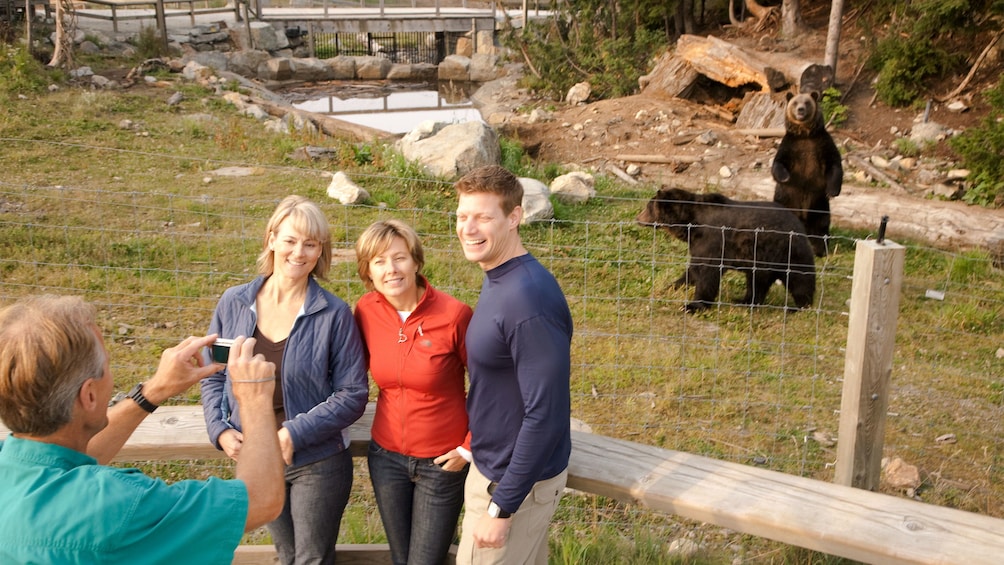 Taking photos in front of bears at the Vancouver zoo