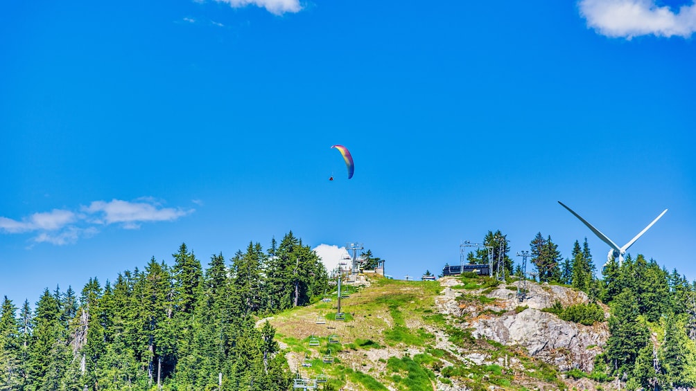 Hang gliding off of Grouse Mountain