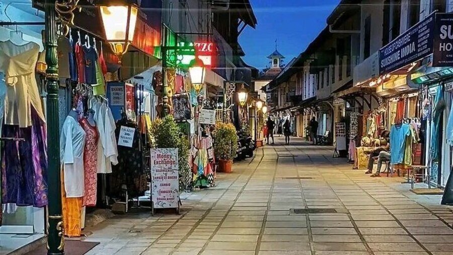 Jewish Town at night.