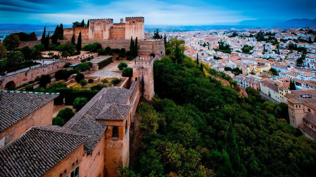 aerial view of city in granada