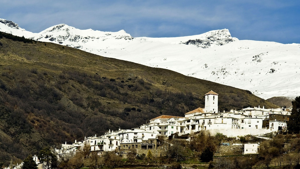 aerial city view with mountains in granada