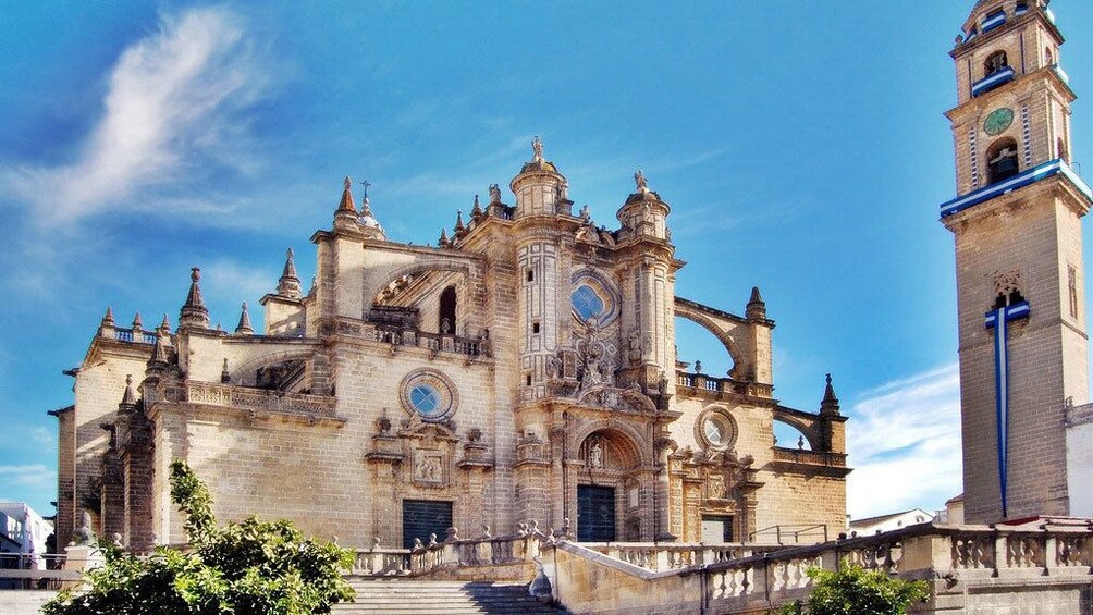 Majestic view of the Jerez de la Frontera Cathedral in Spain 