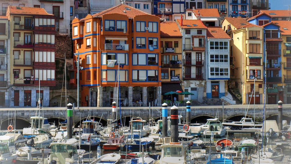 Colorful buildings along the Basque Coast