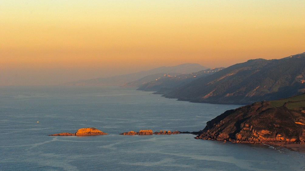 The Spanish coast at sunset