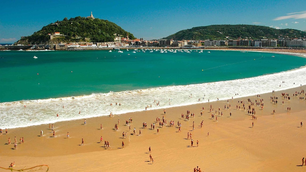 People on a beach in Spain