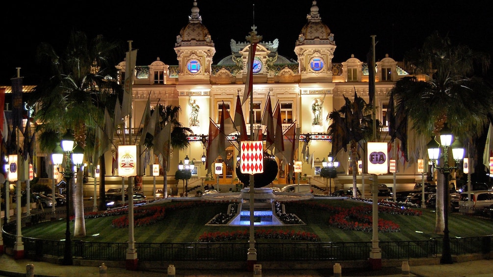 Night view of the Monte Carlo Casino
in Monaco
