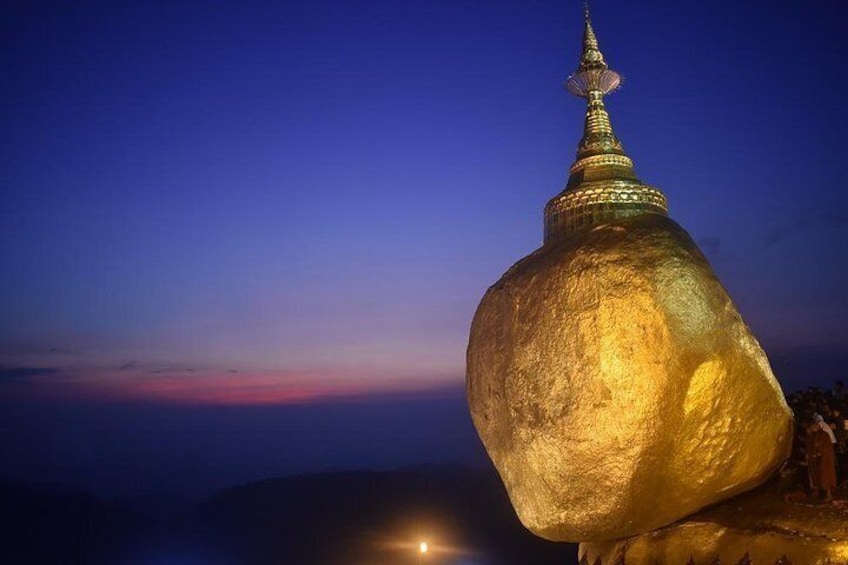 Golden Rock after sunset view