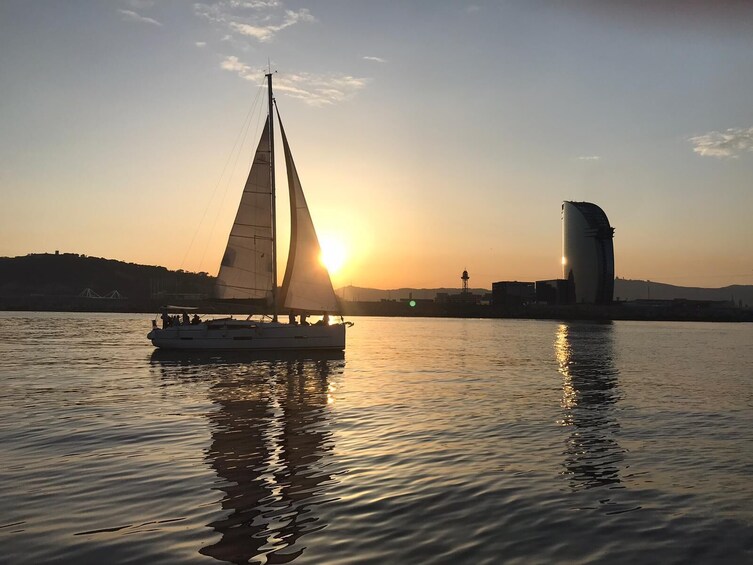 Barcelona Sunset Sailing Cruise with Open Bar and Light Snacks