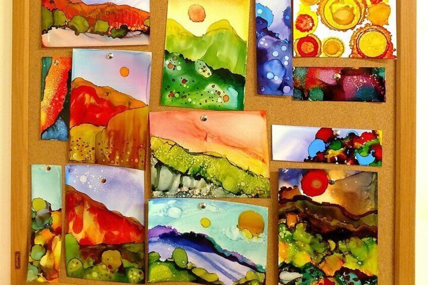 Alcohol Ink Landscape Art Class in Estes Park